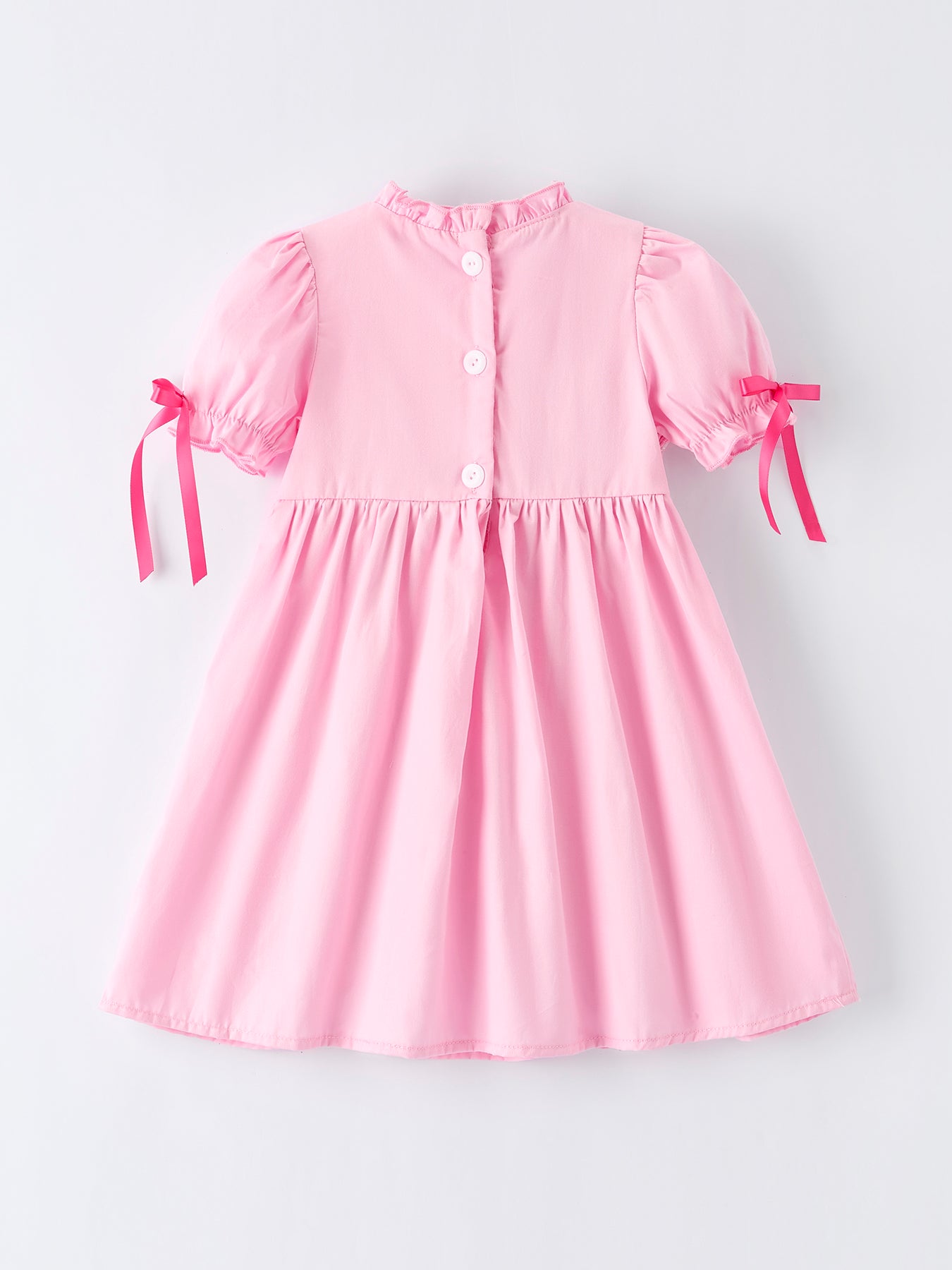 Spring / Summer Kids Collection Pink Bow Smocked Embroidery – In Stock