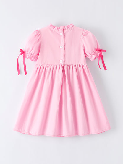 Spring / Summer Kids Collection Pink Bow Smocked Embroidery – In Stock