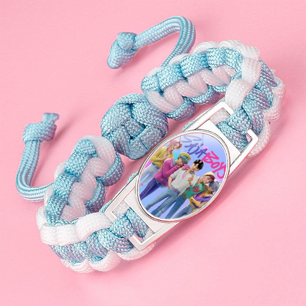 K-pop Demon Hunter Bracelet Woven Adjustable Handwoven Dopamine Style Kids Jewelry