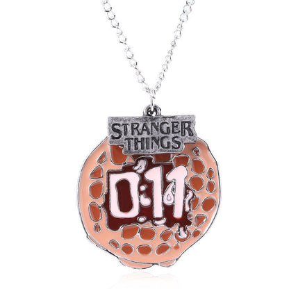 Stranger Things Inspired Jewelry Set Letter Alloy Pendant Necklace & Bracelet Trendy Collectible Accessories