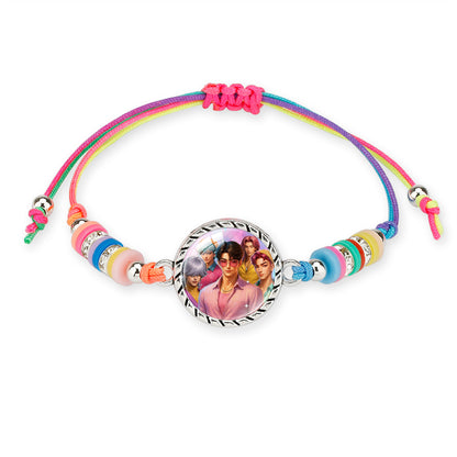 KPOP Demon Hunter Colorful Beaded Bracelet – Boho Adjustable Polymer Clay Charm Bracelet