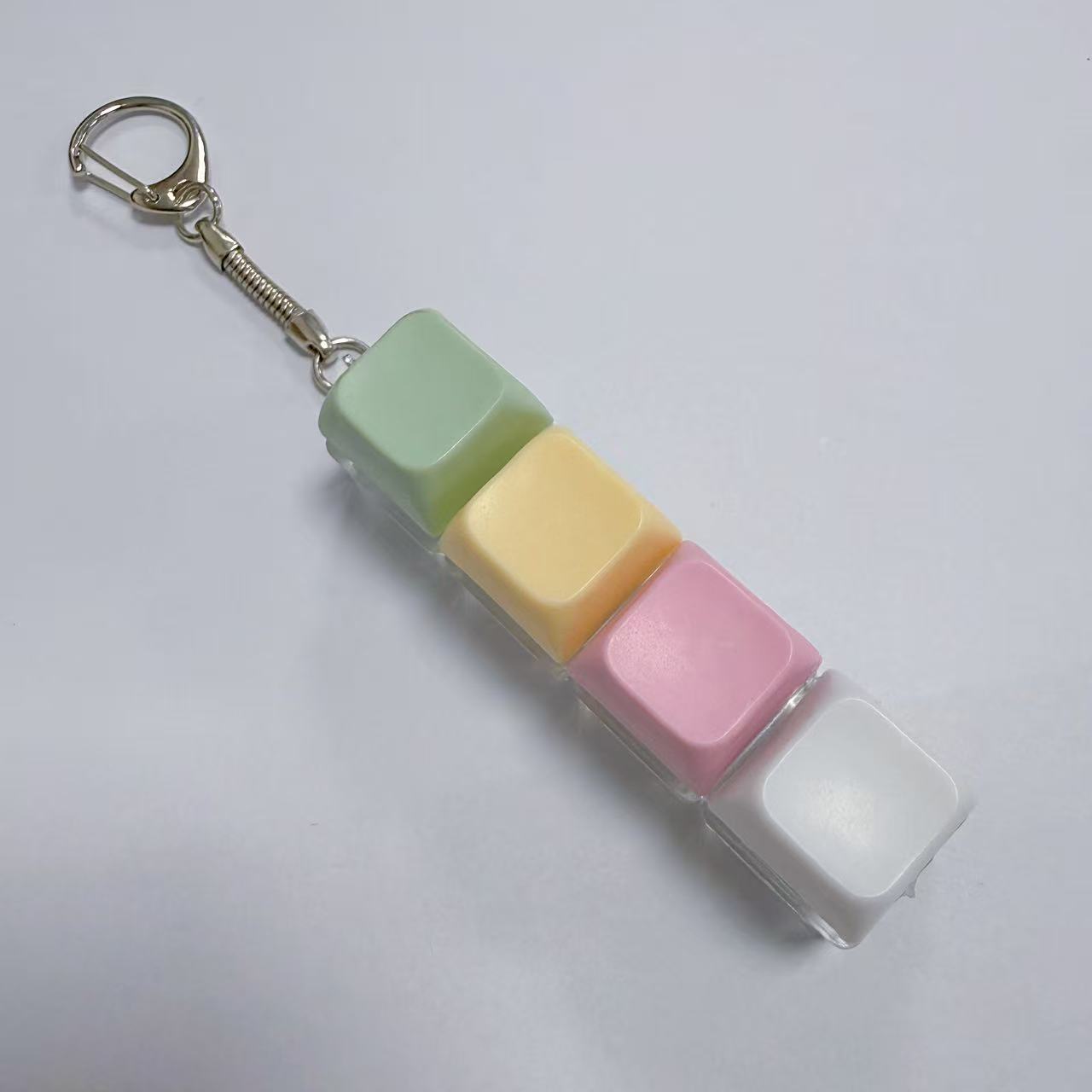 Pastel Colors Finger Press Button Cube Squishy Keyboard Keychain Stress Relief Toy