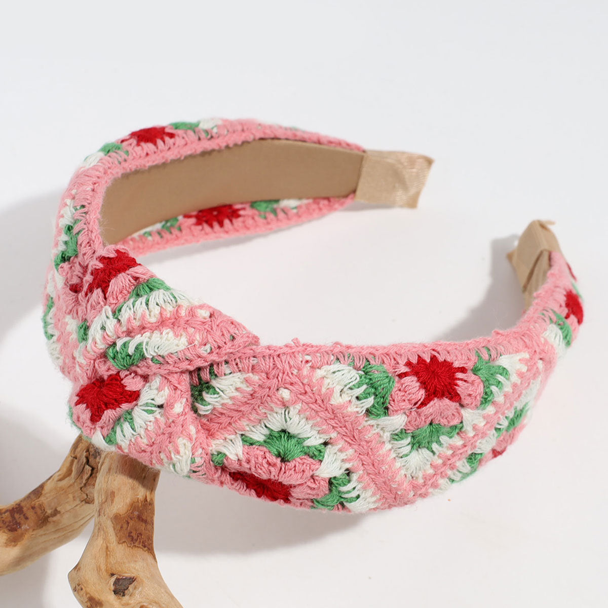 Handmade Crochet Headband Boho Knitted Hair Band for Women & Girls Granny Square Hair Accessory
