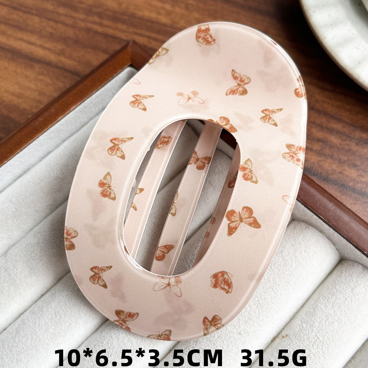 Bone-Shaped Acetate-Look Hair Claw Clip – Patterned Hair Clip