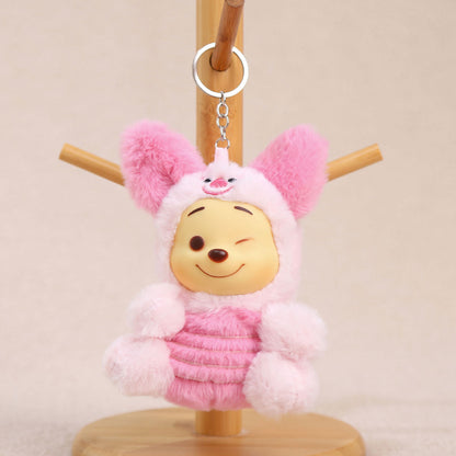 Cartoon Plush Key Chain Vinyl Plush Rabbit Bag Charm Collectible Doll