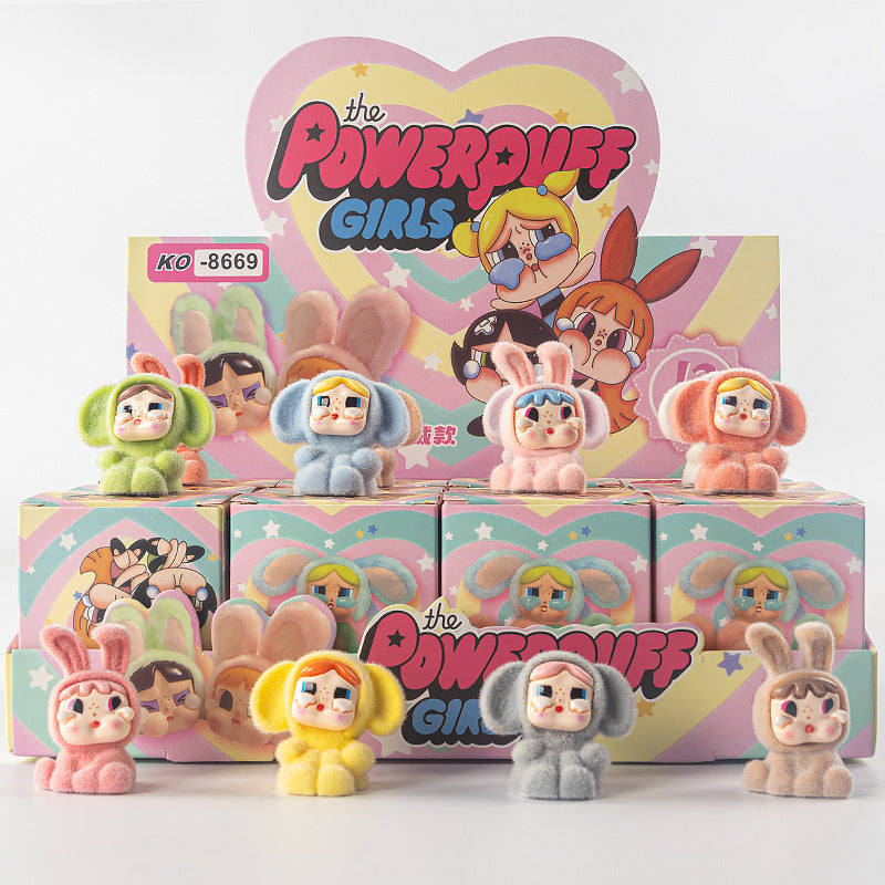Demon Hunter Flocked Cartoon Figure Blind Box Set Collectible Surprise Desk Decor 12-Piece Pack
