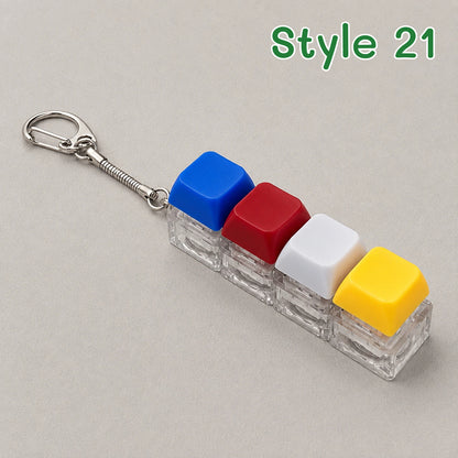 Pastel Colors Finger Press Button Cube Squishy Keyboard Keychain Stress Relief Toy