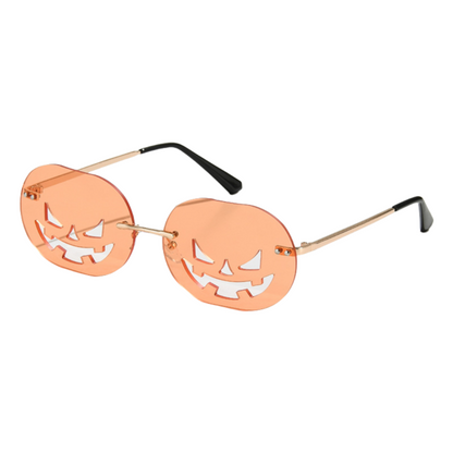New Halloween Pumpkin Sunglasses – Unisex Oval Frame Hollow Novelty Shades