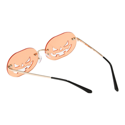 New Halloween Pumpkin Sunglasses – Unisex Oval Frame Hollow Novelty Shades