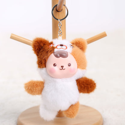 Cartoon Plush Key Chain Vinyl Plush Rabbit Bag Charm Collectible Doll
