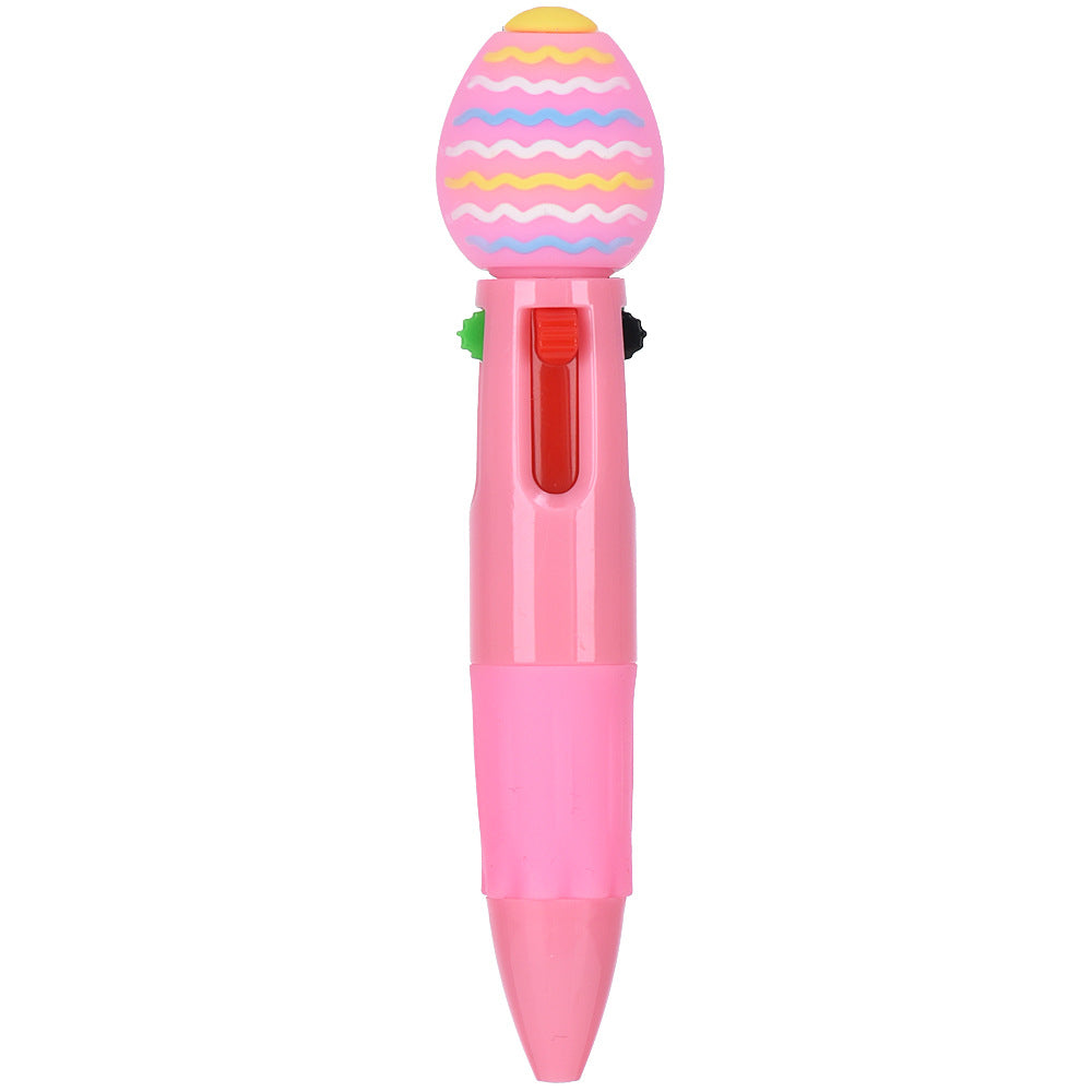 Mini 4-Color Click Pen – Creative Easter Bunny, Egg & Chick Design Journal Pen