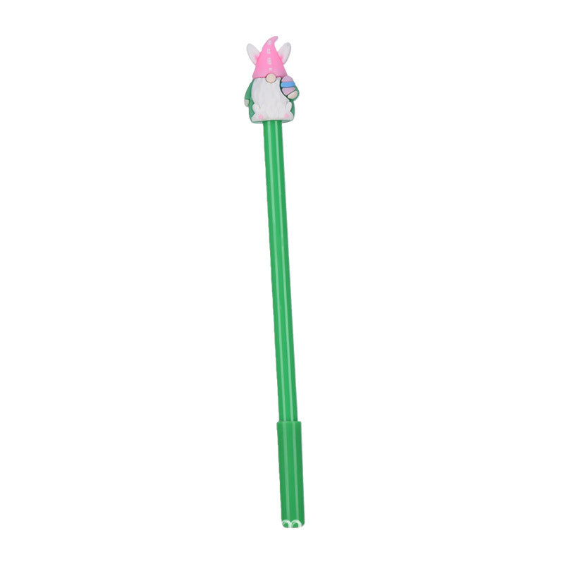 Cartoon Silicone Easter Bunny Pen Creative Topper Gel Pen Black Ink Journal Pen