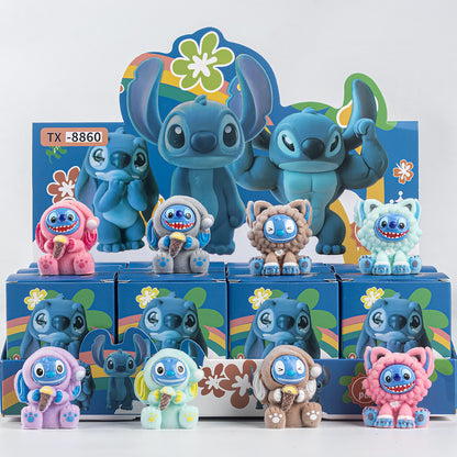 Demon Hunter Flocked Cartoon Figure Blind Box Set Collectible Surprise Desk Decor 12-Piece Pack