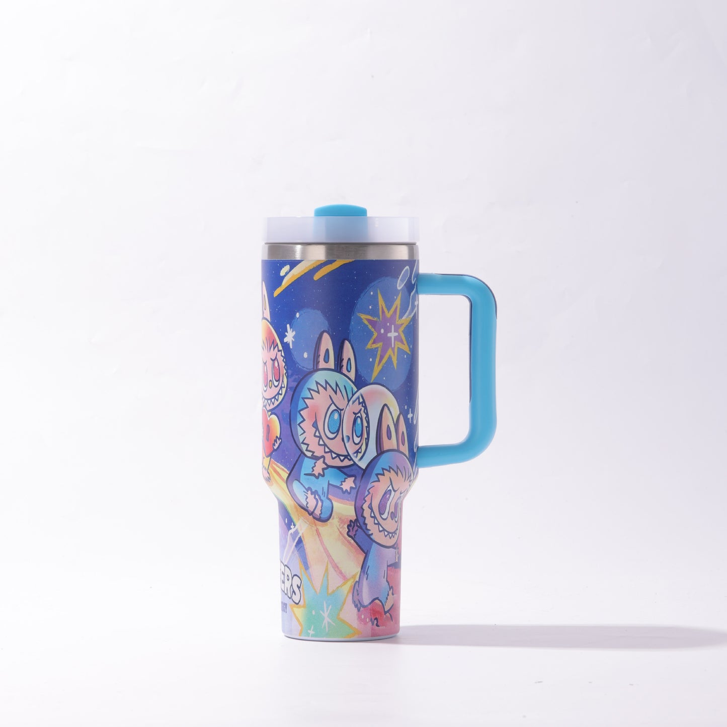 Labubu 40oz Insulated Tumbler with Handle and Straw Car Travel Mug Hot & Cold Stainless Steel Cup