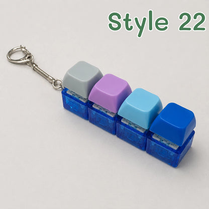 Pastel Colors Finger Press Button Cube Squishy Keyboard Keychain Stress Relief Toy