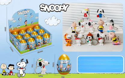 Surprise Egg Silicone Key Chain Blind Box Cute Cartoon Character Pendant
