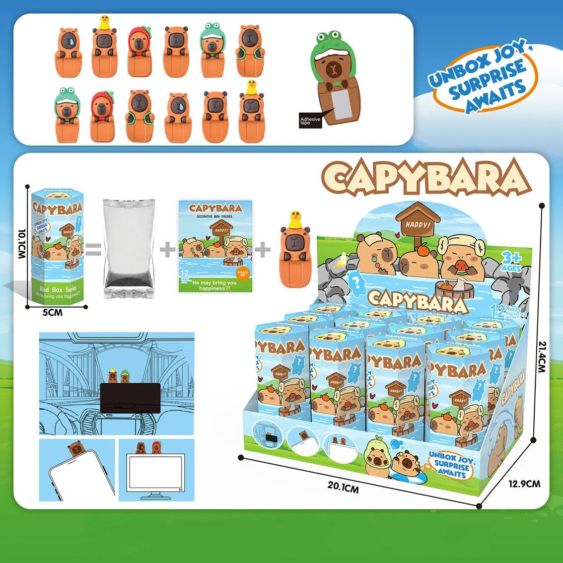 Cartoon Screen Buddy Blind Box Display Figure Set (12pcs/Box)
