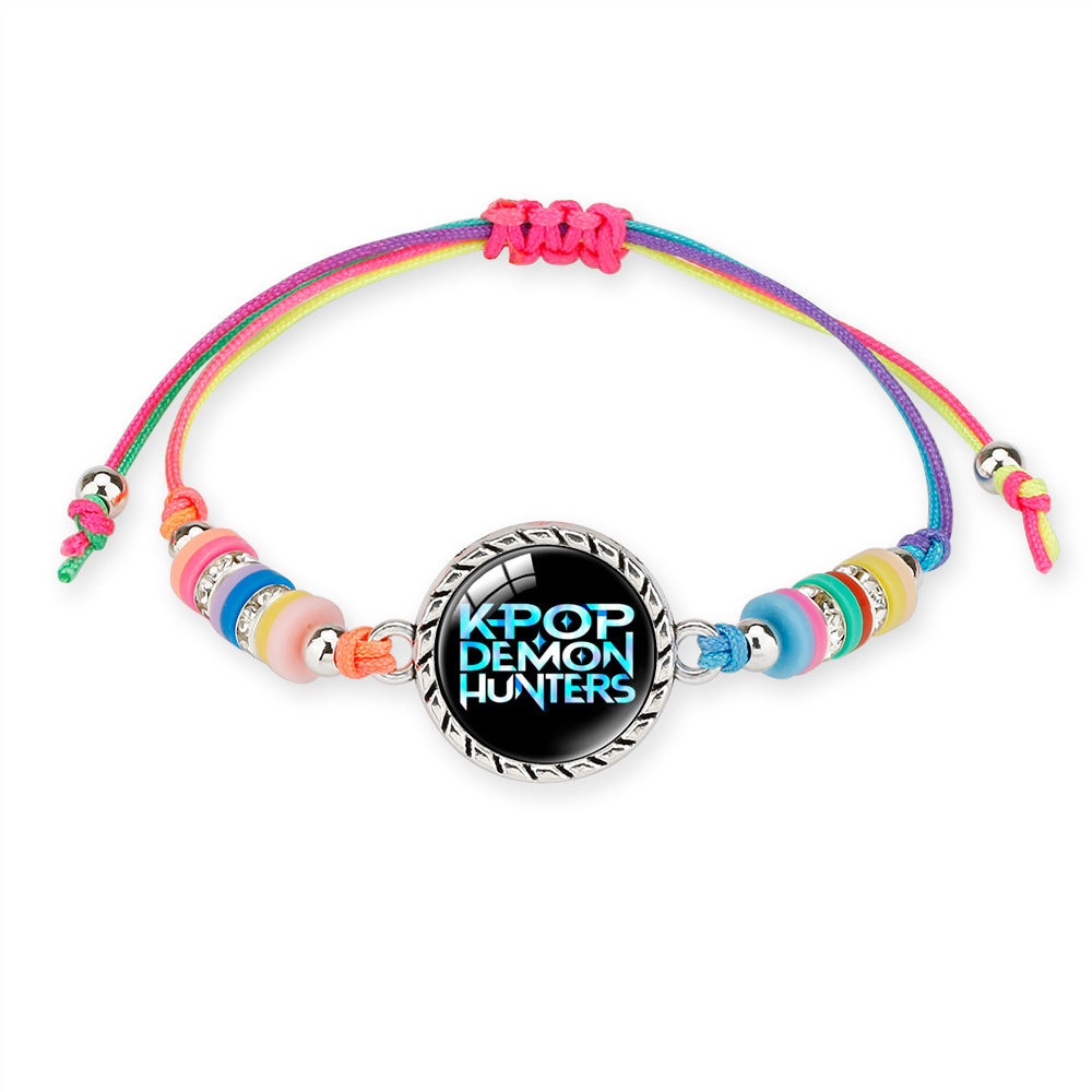KPOP Demon Hunter Colorful Beaded Bracelet – Boho Adjustable Polymer Clay Charm Bracelet