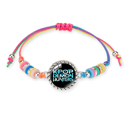 KPOP Demon Hunter Colorful Beaded Bracelet – Boho Adjustable Polymer Clay Charm Bracelet