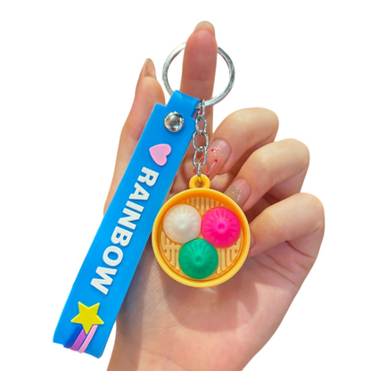 Food & Dessert Butter, Cheese & Bao Bun Keychains Silicone Bag Charms & Accessories