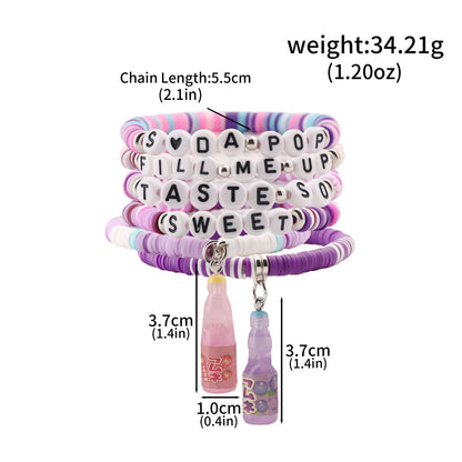 K-Pop Demon Hunters Bracelet Set Mixed Metal Braided Cord & Colorful Seed Bead Bracelets