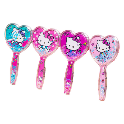 Kids Glitter Hair Brush Cartoon Princess Cushion Detangling Comb, Scalp Massage Brush Random Colors