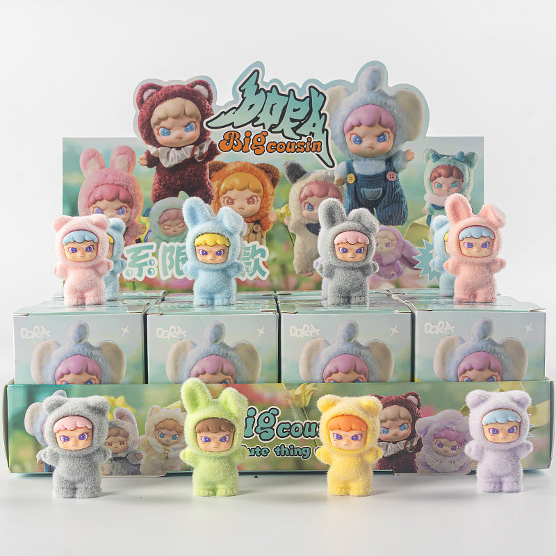 Demon Hunter Flocked Cartoon Figure Blind Box Set Collectible Surprise Desk Decor 12-Piece Pack