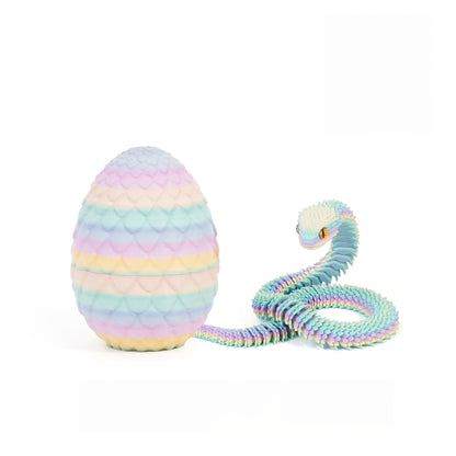 3D Printed Dragon Egg Fidget Toy with Articulated Dragon – Colorful Sensory Stress Relief Toy & Collectible Gift