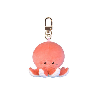 Cartoon Seafood Plush Keychain Sea Animal Stuffed Bag Charm Pendant  Keyring Accessory