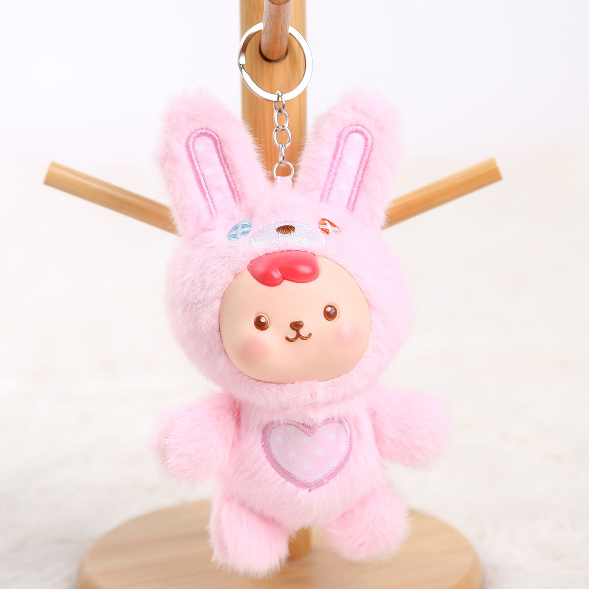Cartoon Plush Key Chain Vinyl Plush Rabbit Bag Charm Collectible Doll
