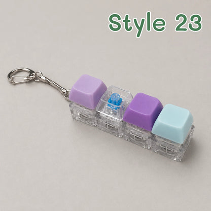 Pastel Colors Finger Press Button Cube Squishy Keyboard Keychain Stress Relief Toy