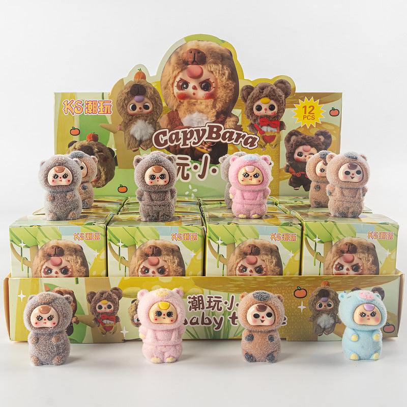 Demon Hunter Flocked Cartoon Figure Blind Box Set Collectible Surprise Desk Decor 12-Piece Pack
