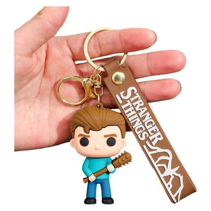 Stranger Things Supernatural TV-Inspired Retro Sci-Fi Character Silicone Keychain