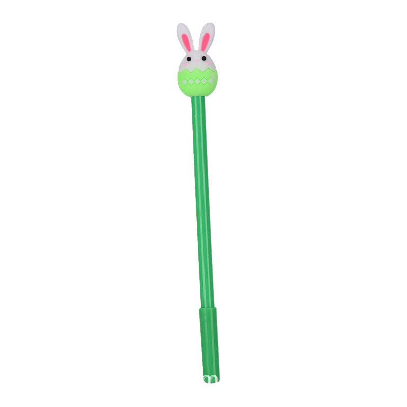 Cartoon Silicone Easter Bunny Pen Creative Topper Gel Pen Black Ink Journal Pen