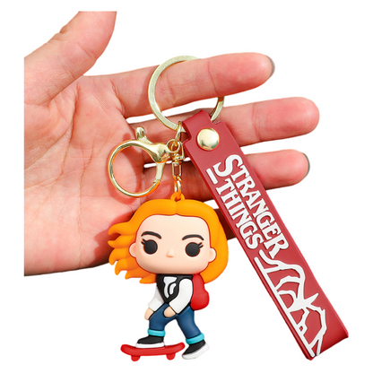 Stranger Things Supernatural TV-Inspired Retro Sci-Fi Character Silicone Keychain