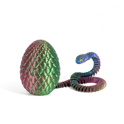 3D Printed Dragon Egg Fidget Toy with Articulated Dragon – Colorful Sensory Stress Relief Toy & Collectible Gift