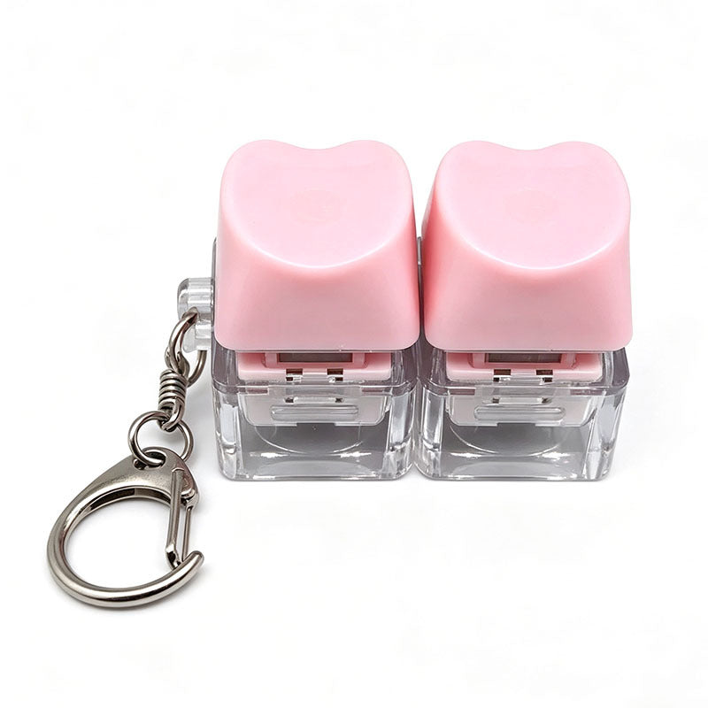 Heart Keycap Fidget Keychain Single & Double Key Clicker Keyboard Stress Relief Bag Charm