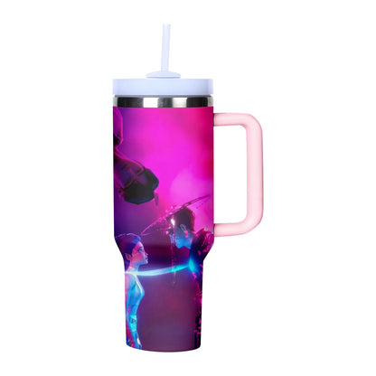 KPOP Demon Hunters 40oz Insulated Tumbler with Handle and Straw Car Travel Mug Cold Stainless Steel Cup