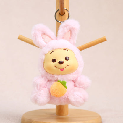 Cartoon Plush Key Chain Vinyl Plush Rabbit Bag Charm Collectible Doll