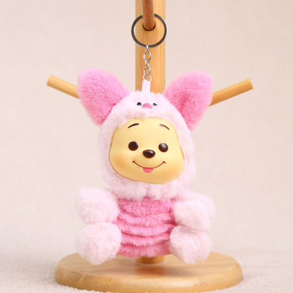 Cartoon Plush Key Chain Vinyl Plush Rabbit Bag Charm Collectible Doll