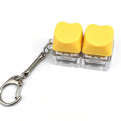 Heart Keycap Fidget Keychain Single & Double Key Clicker Keyboard Stress Relief Bag Charm
