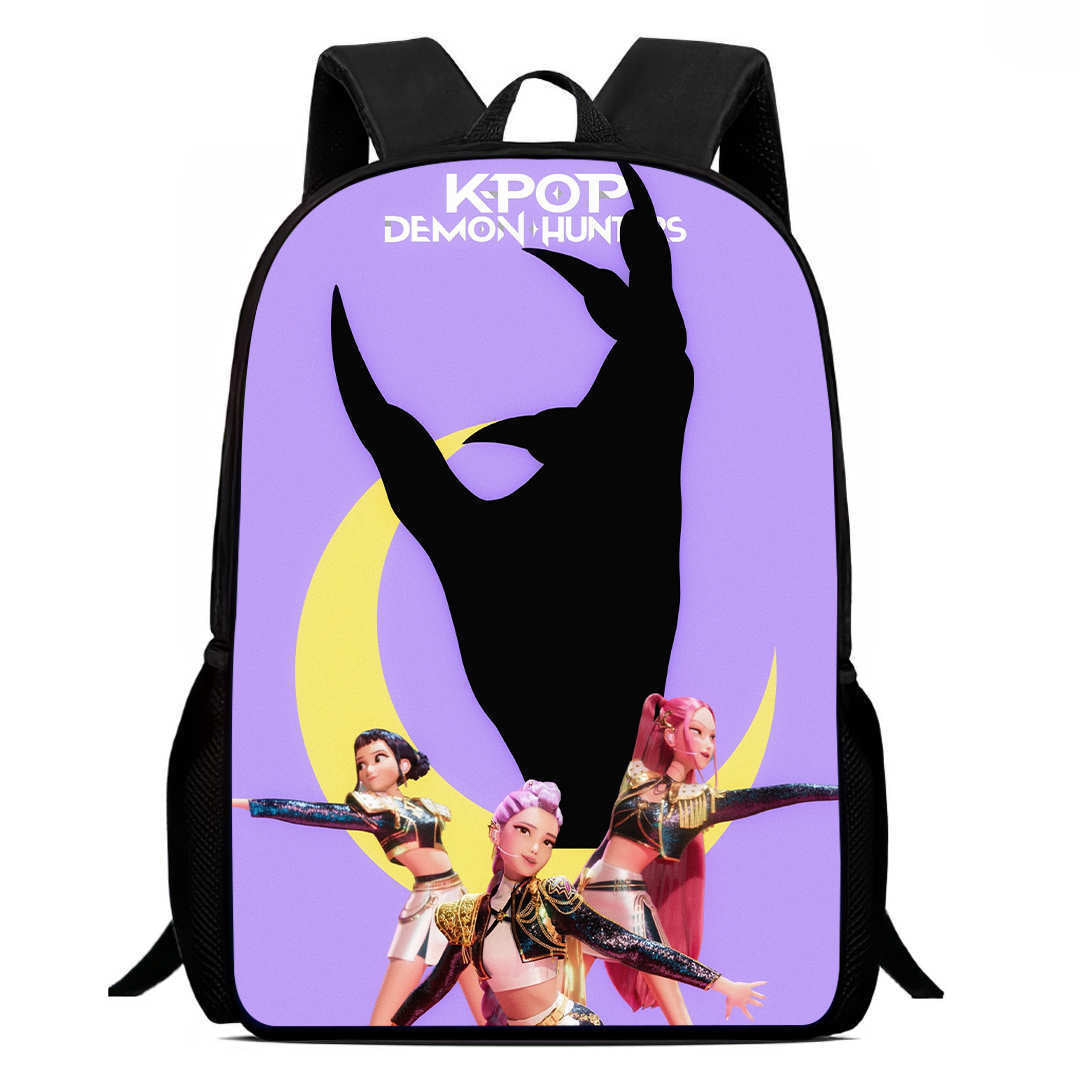 K-pop Demon Hunters Trendy Print Large Backpack Back To School Bag