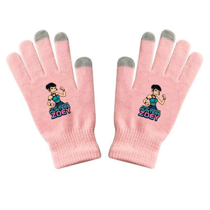 K-Pop Demon Hunters Kids Gloves for Boys and Girls Warm Dopamine Style Knitted Printed Gloves for Fall and Winter