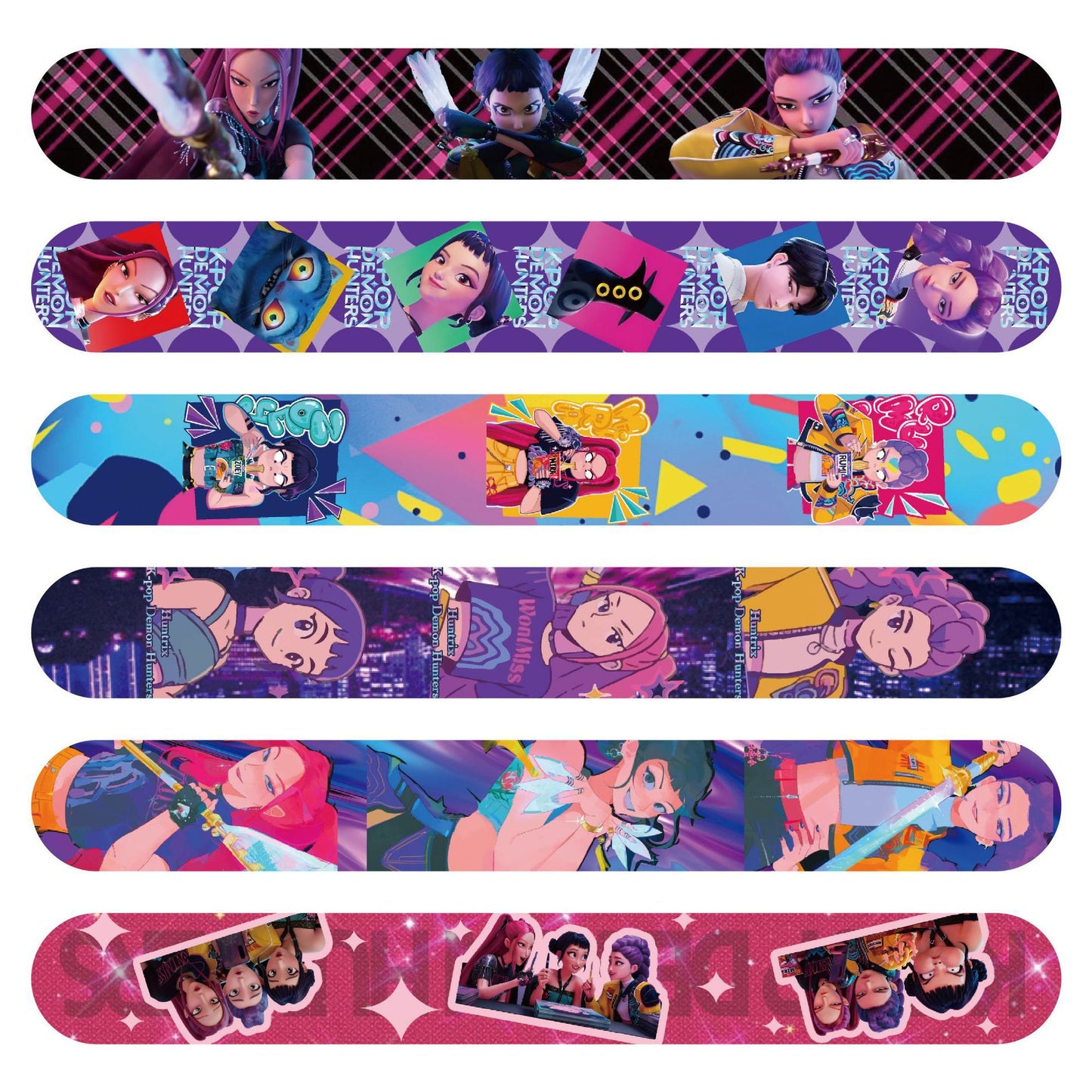 K-Pop Demon Hunter Party Slap Bracelets for Kids – Birthday Party Favors & Toys