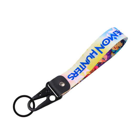 K-Pop Demon Hunters Keychain – Metal Lobster Clasp Pendant with Leather Lanyard