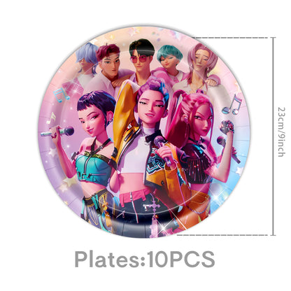 Demon Hunters & Saga Boy Band Birthday Party Supplies – Themed Tableware and Decorations