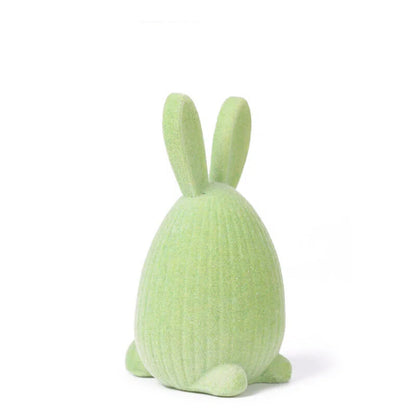 Minimalist Flocked Resin Easter Bunny Decor Tabletop Home Ornament Gift