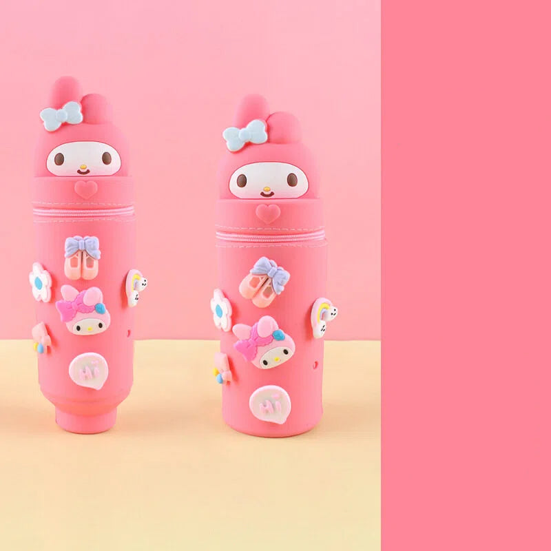 Cartoon Character Silicone Pencil Case & Desk Organizer for Kids and Students