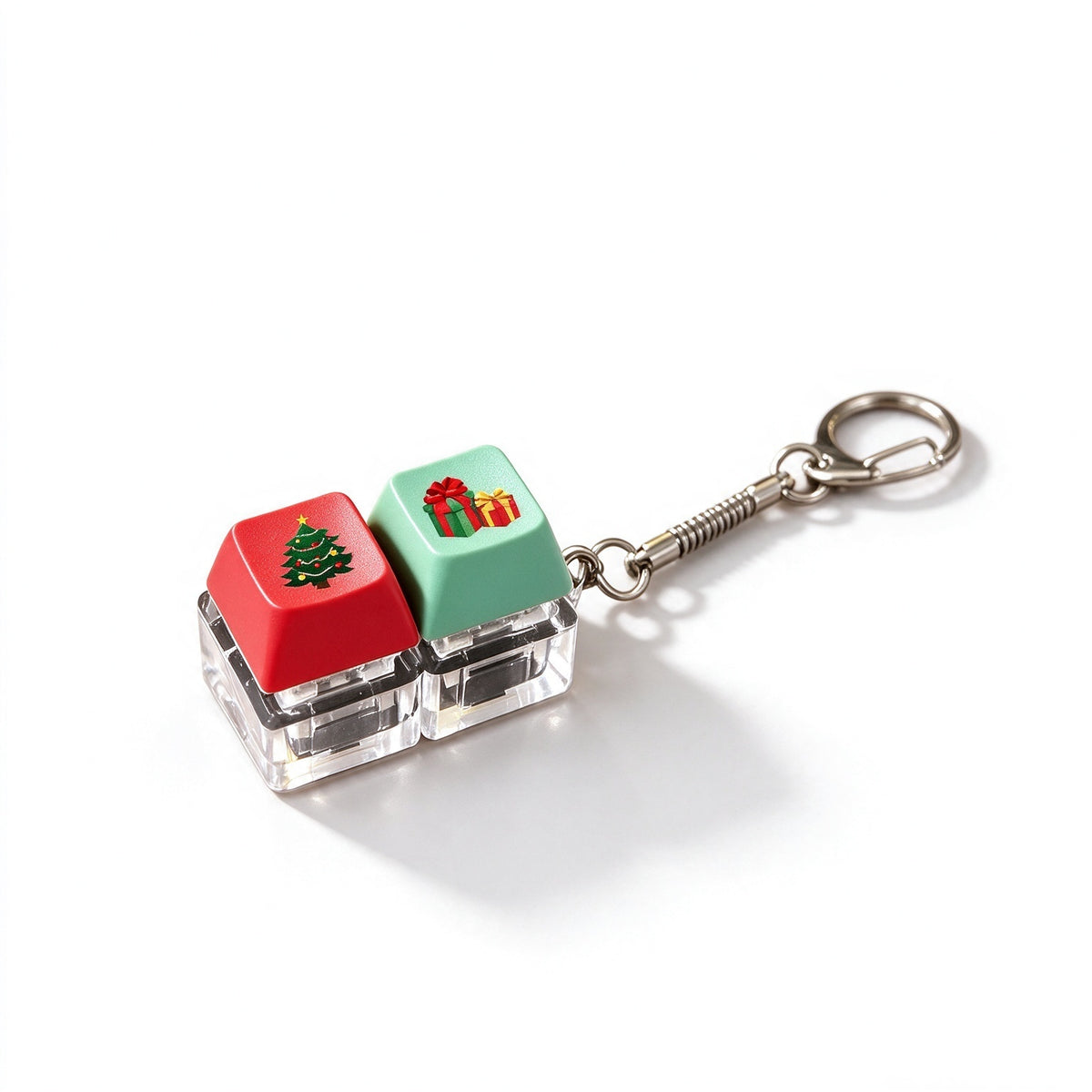 Christmas Gift Fidget Keychain Button Pressable Stress Relief Bag Charm