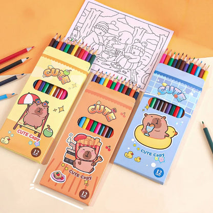 K-Pop Demon Hunter Cartoon 12-Color Colored Pencils Set – Oil-Based Drawing Pencils Kids Art & Office Supplies